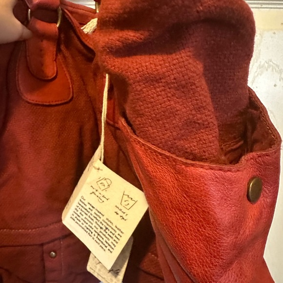 Free People Waverly Tote Weekender Canvas Leather Bag - Picture 10 of 13